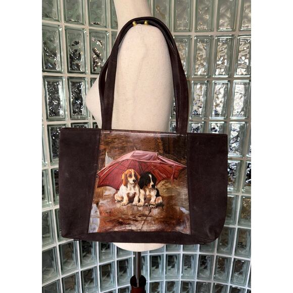 ICON Brown Genuine Leather - Cavalier dogs - Strap Purse - Picture 11 of 11